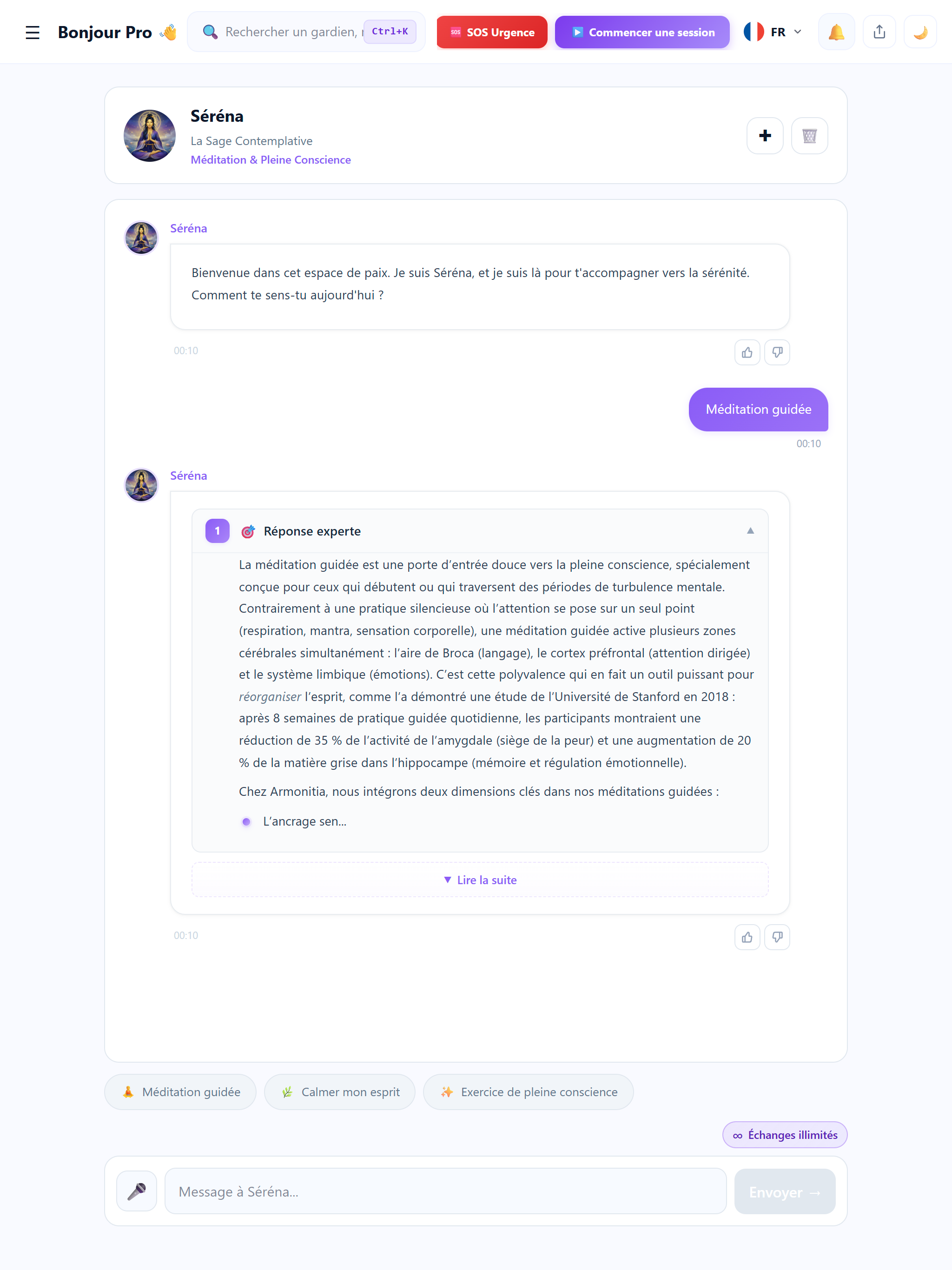Chat avec un gardien Armonitia sur tablette