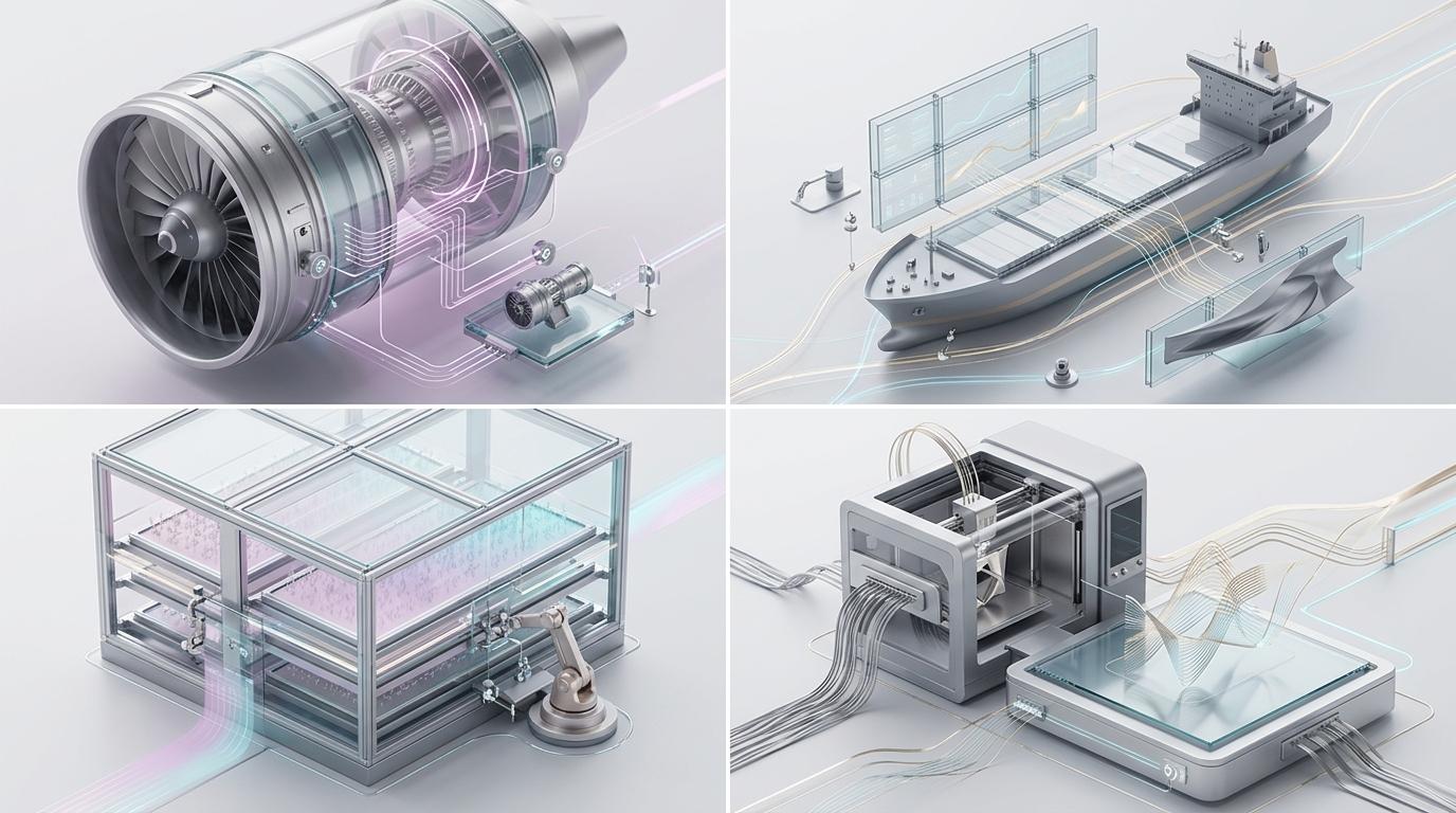 Quatre architectures IA pour aviation, maritime, industrie et impression 3D