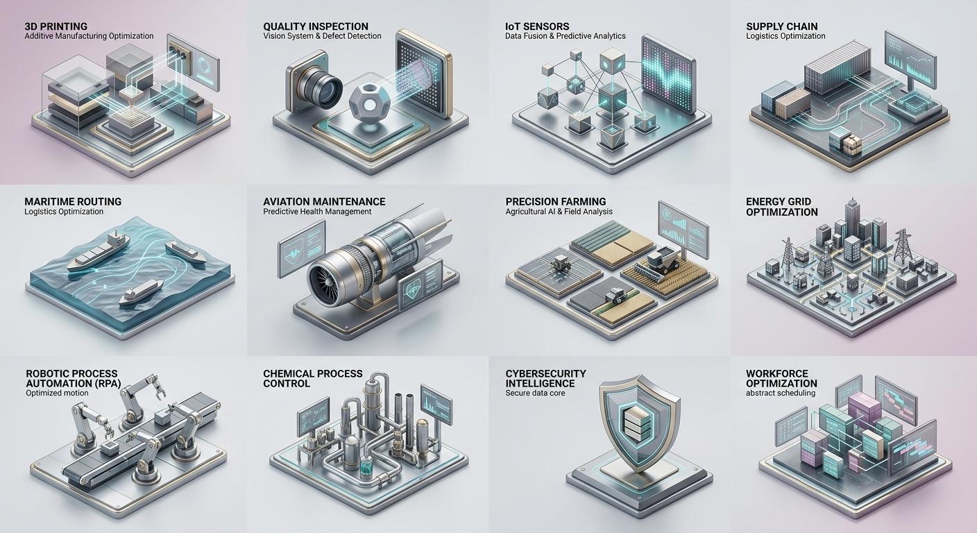 Panorama de douze cas d'usage d'agents IA industriels
